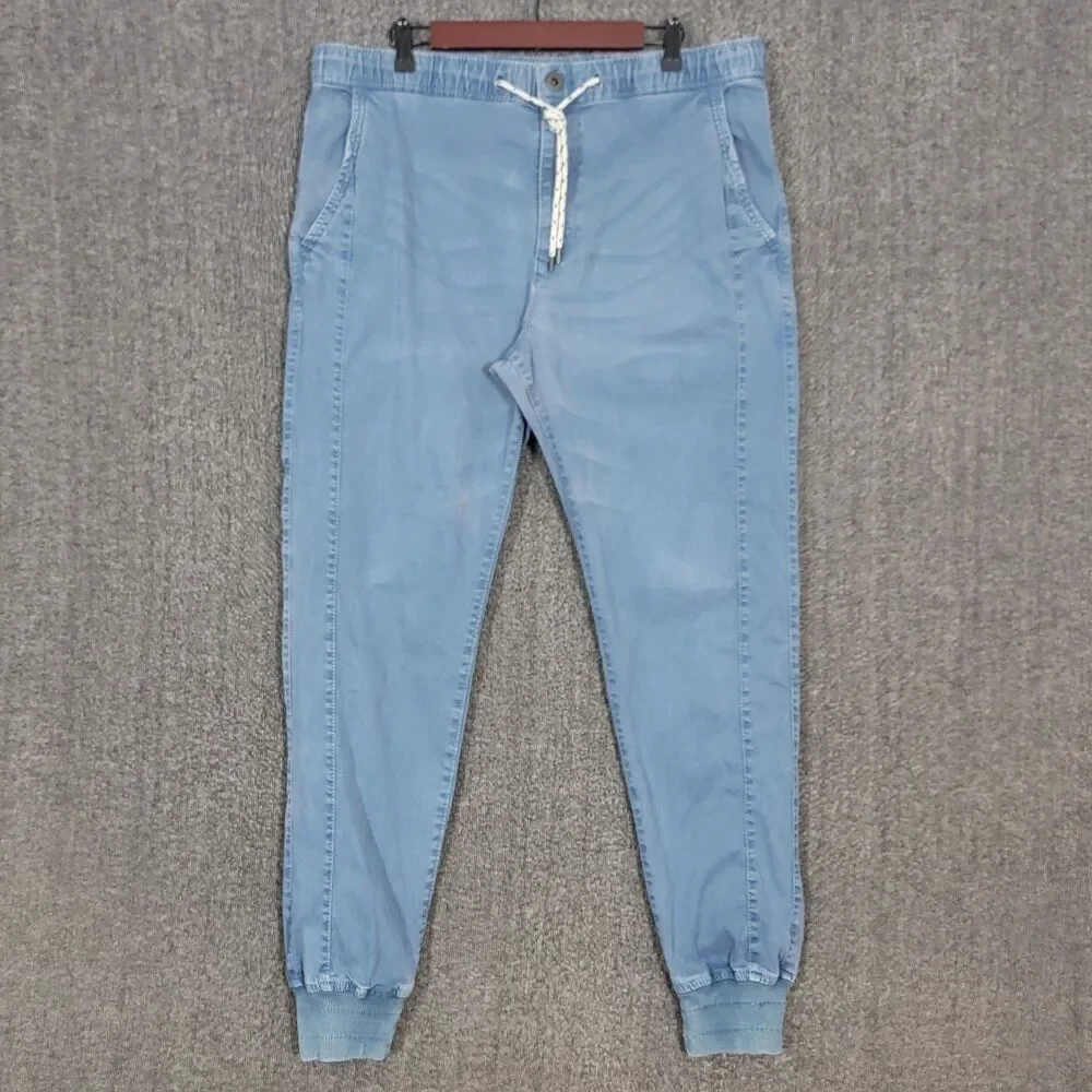 American Eagle Jogger Pants Mens LT Blue Light Wash Active Flex 37x30